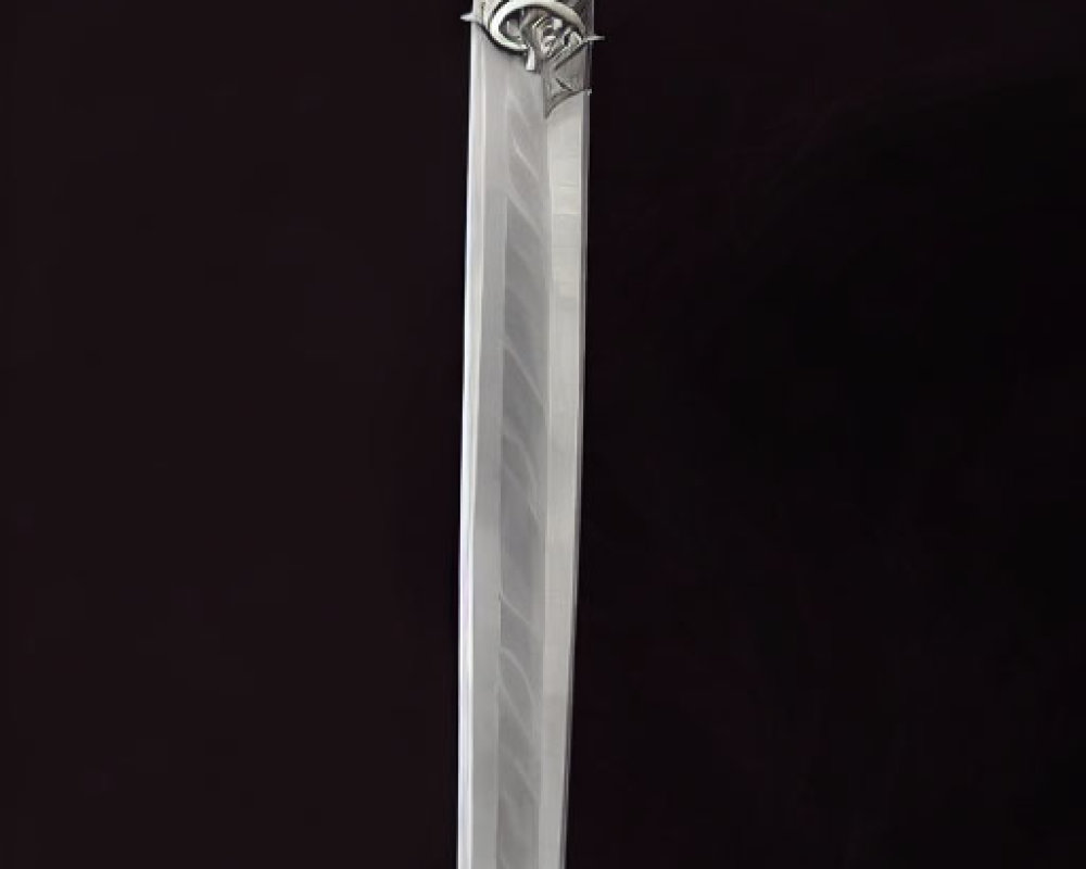 Silver Blade Fantasy Dagger with Green and Gold Intricate Hilt
