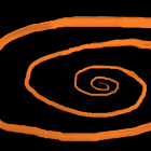 Abstract Orange and Black Glowing Spirals Converging into Cosmic Vortex