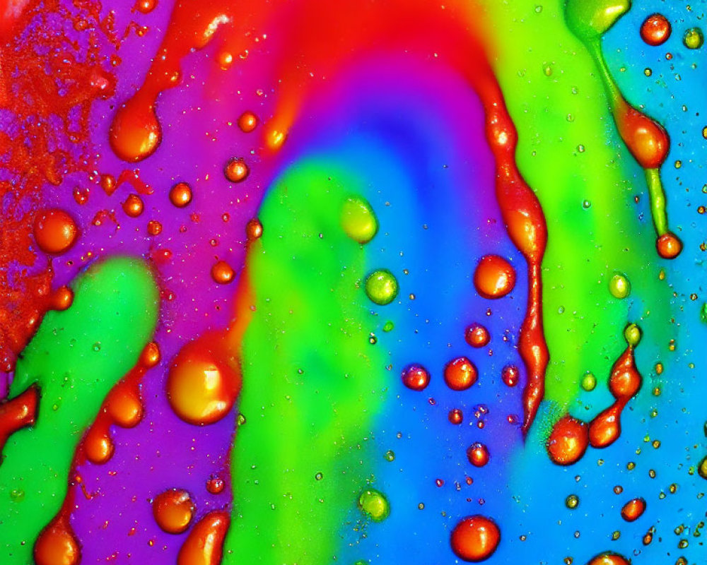 Colorful Rainbow Background with Water Droplets for a Glossy Texture
