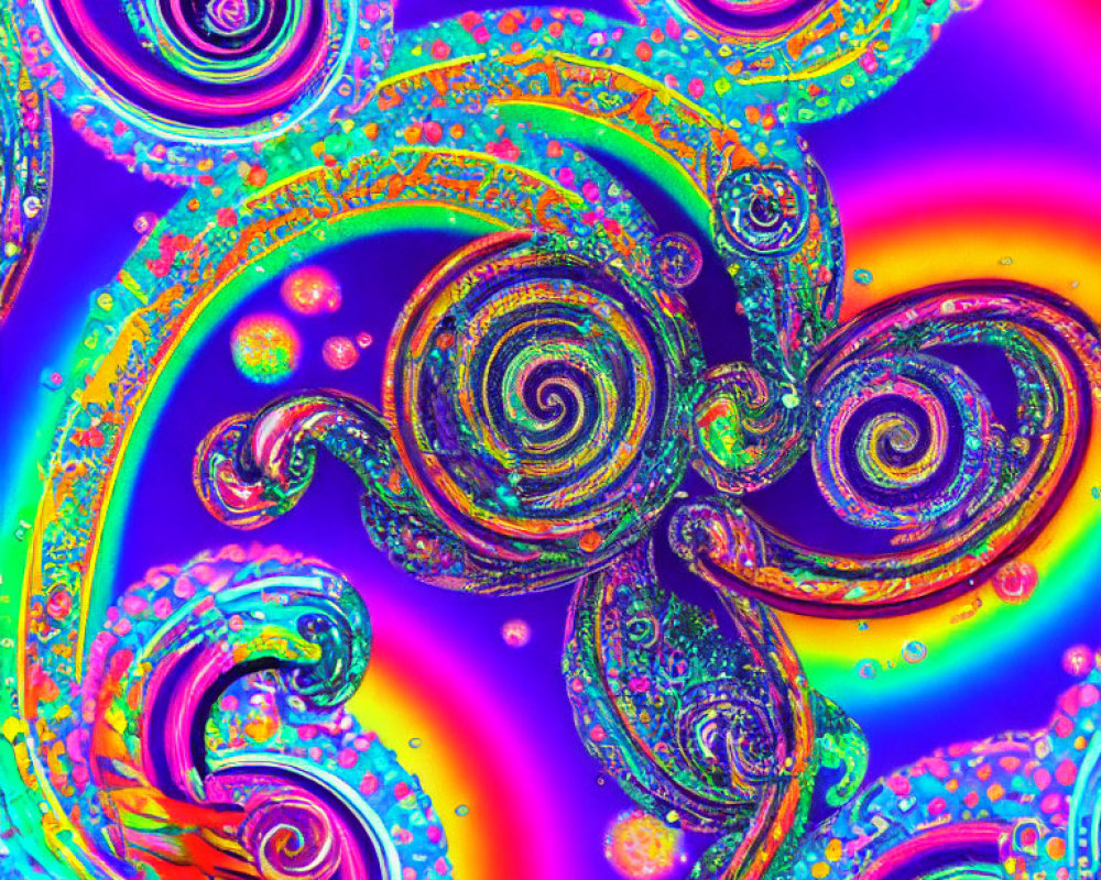 Colorful Psychedelic Fractal Art with Neon Patterns