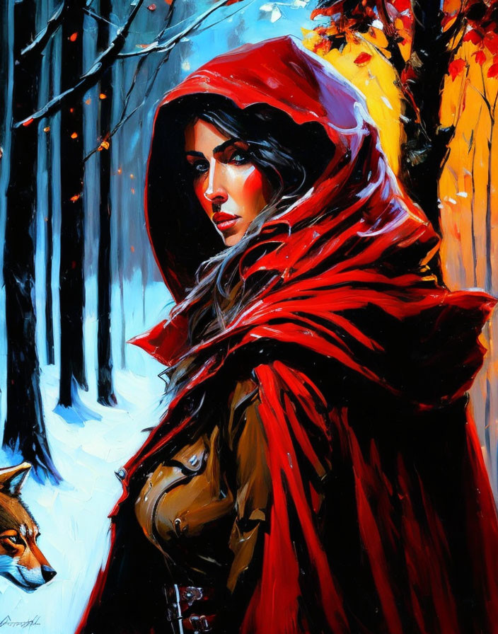 red riding hood with wolf