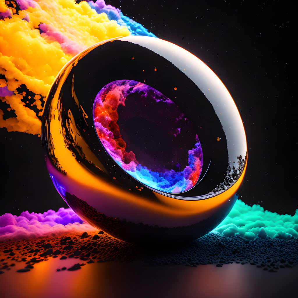 Mini black hole inside a steel orb