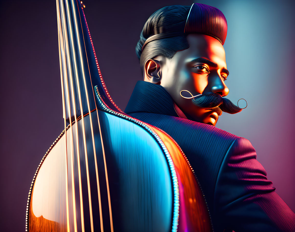 Man with double bass 