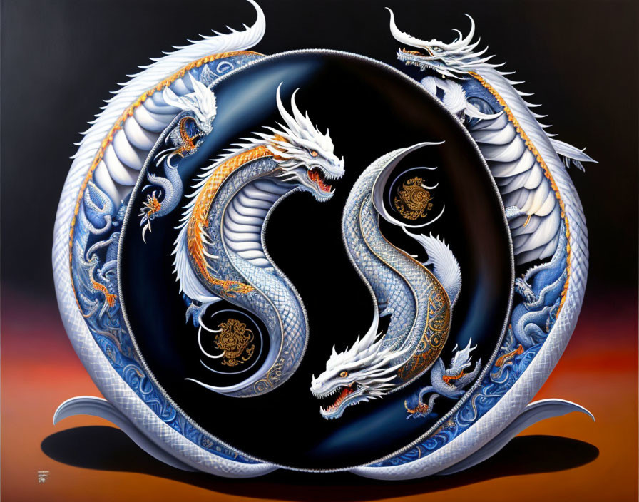 Yin and Yang Dragon ornament
