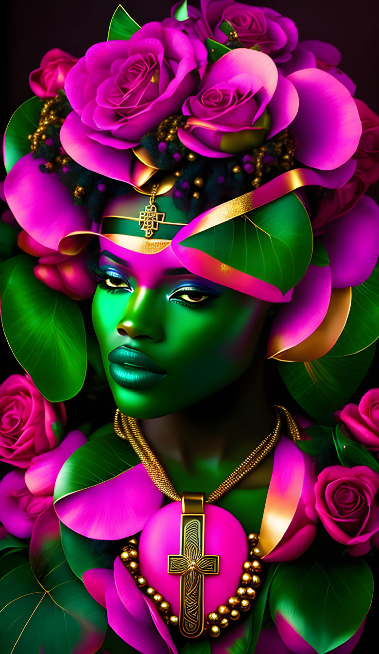The Pink and Green Lady