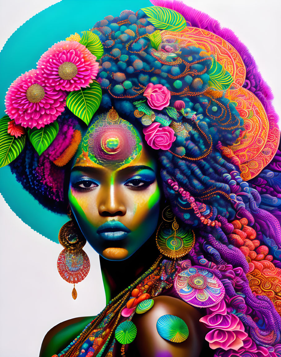 Afrocentric Lady of Flowers 