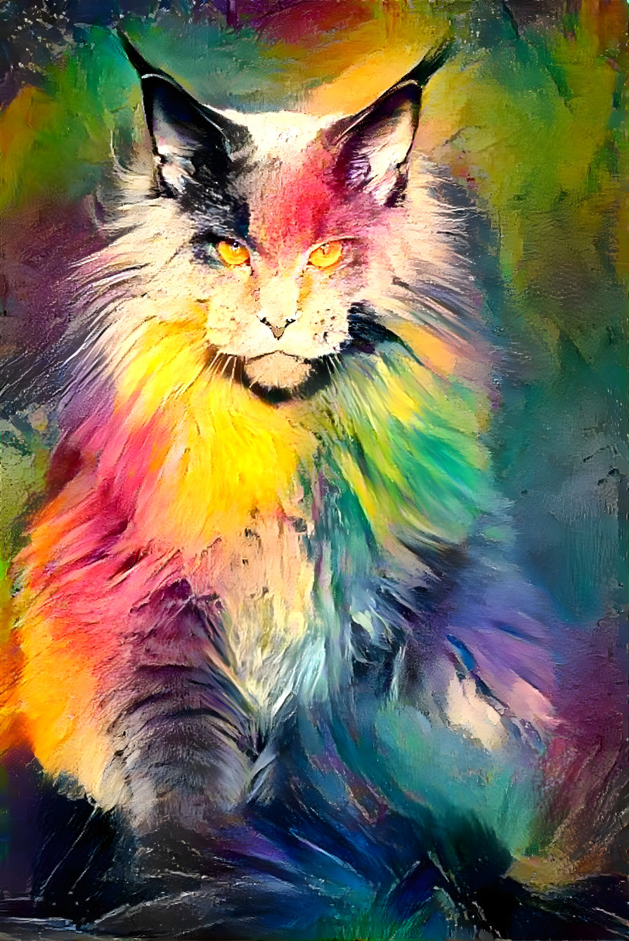 The Colorful Maine Coon Cat