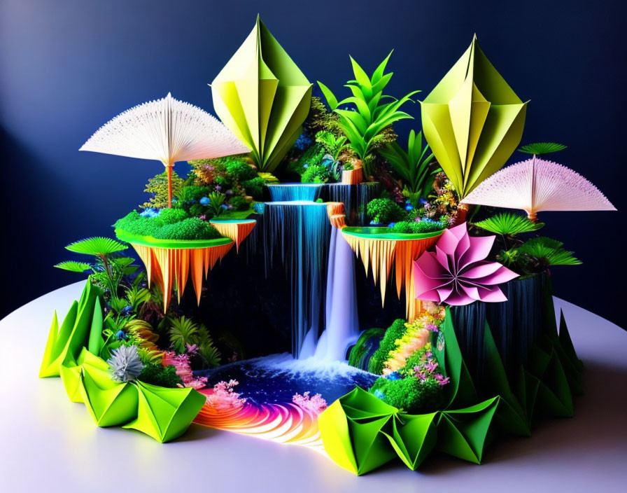 Origami Waterfall oasis
