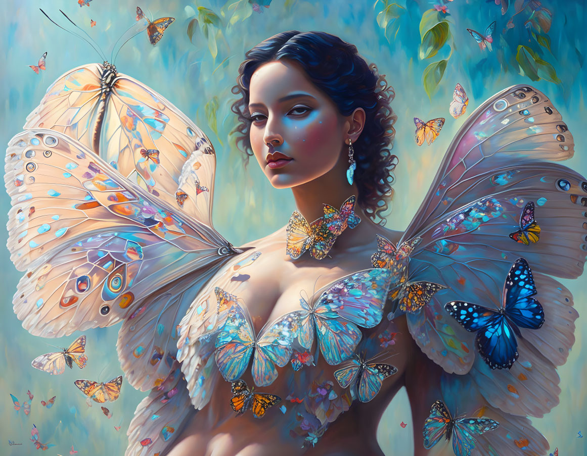 lady with butterflies 2