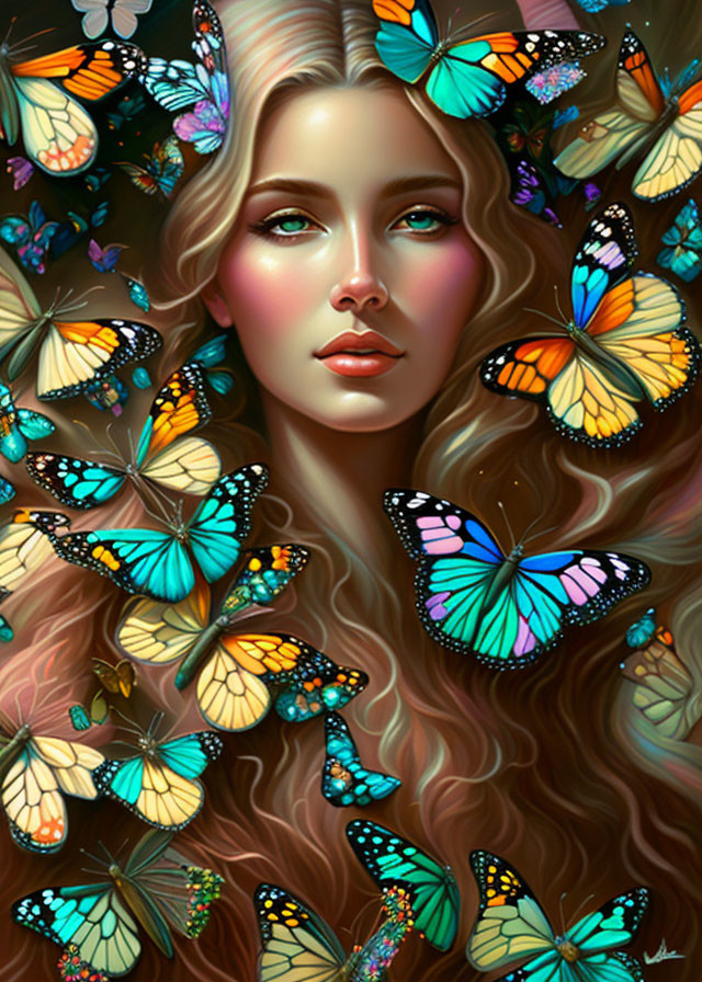 lady with butterflies 5