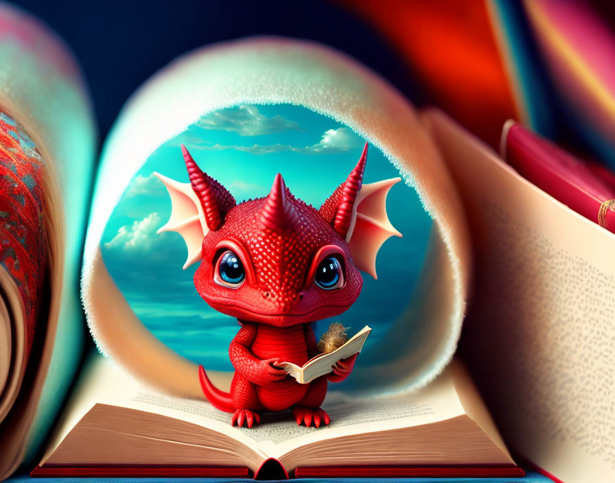 red baby dragon