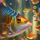 Colorful Fish Artwork in Vibrant Digital Style