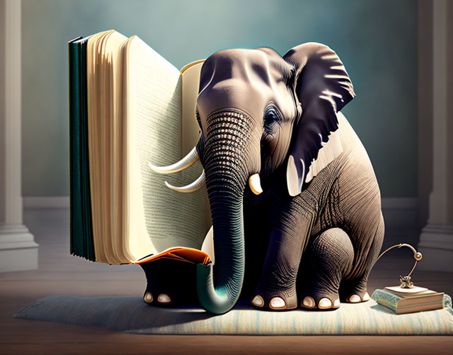 reading elephant