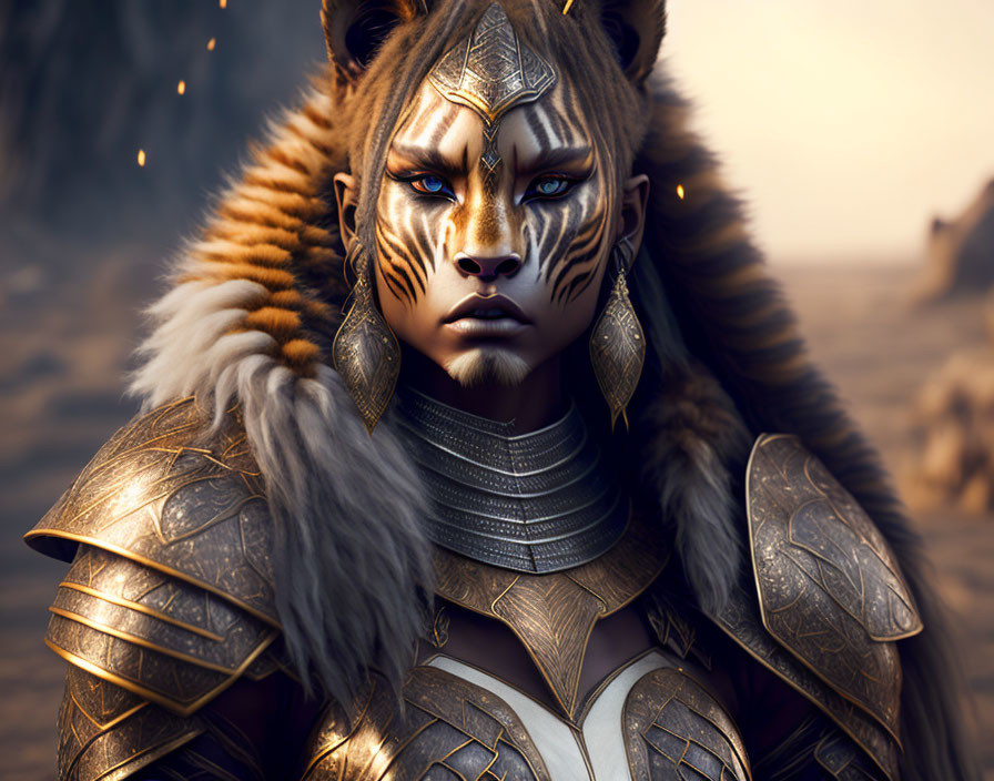 A kzinti female warrior