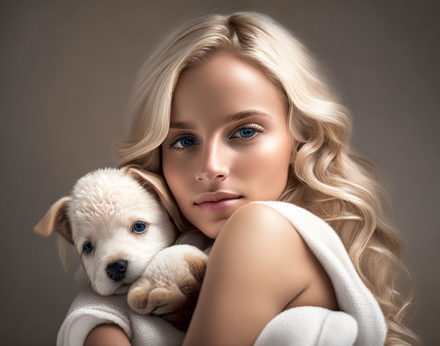 Girl with puppie