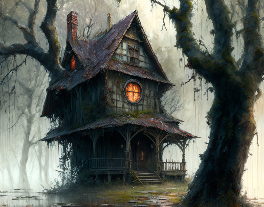 Ghost cabin in the woods