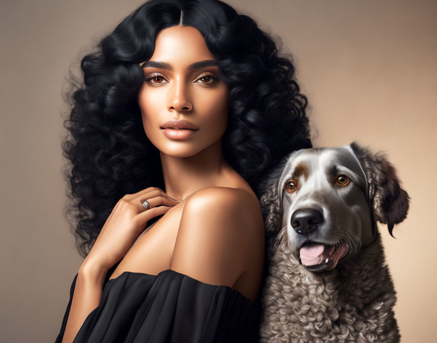 Beauty with dog
