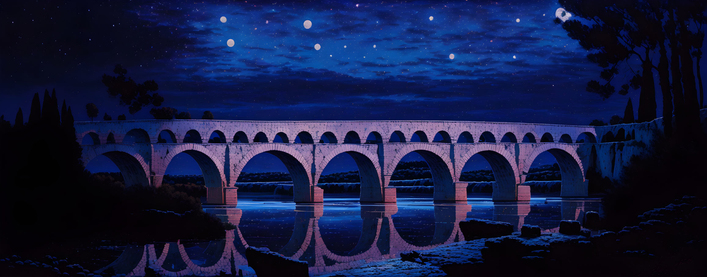 Famous roman bridge in france