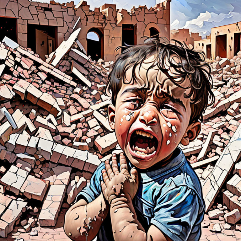 Moroccan Child Weeps Amid Earthquake Devastation