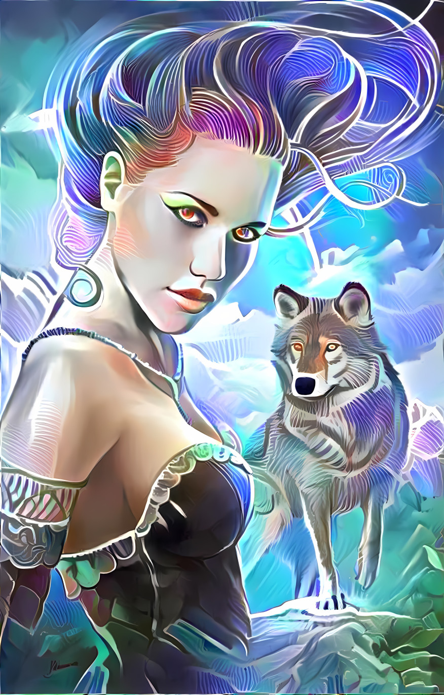girl and wolf ( девушка и волк )