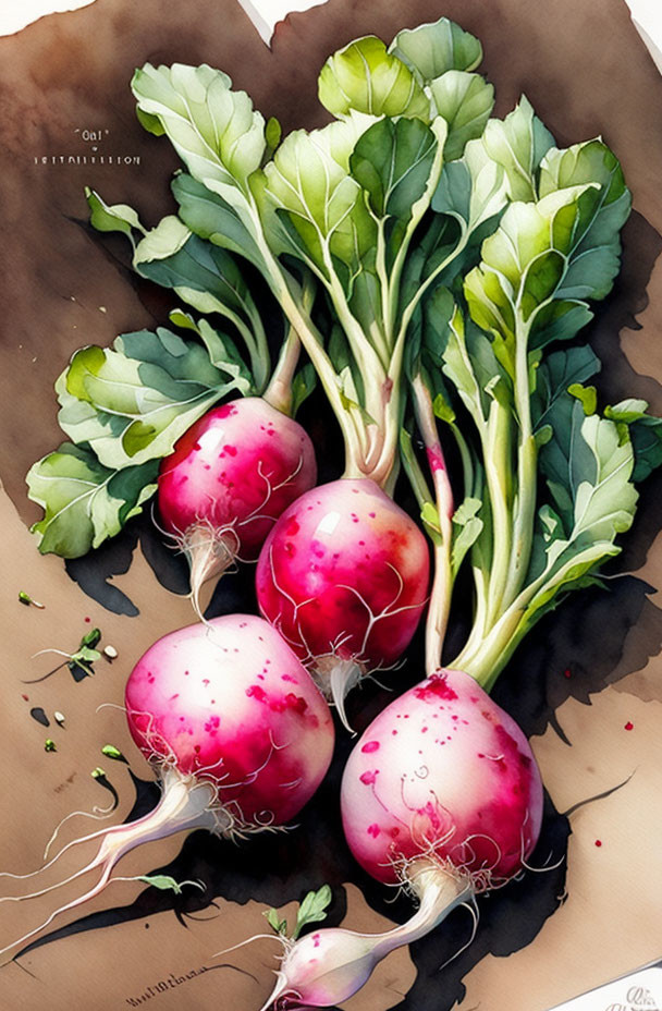 Highly Detailed Small Radishes in Sharp Focus