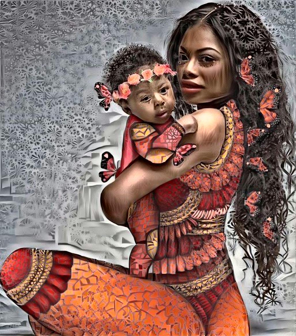 African mother and baby