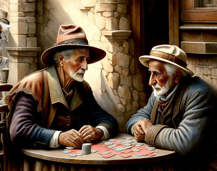 Old men in Todi (Italy)