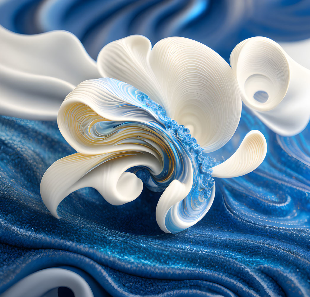 Swirly thing on a blue background