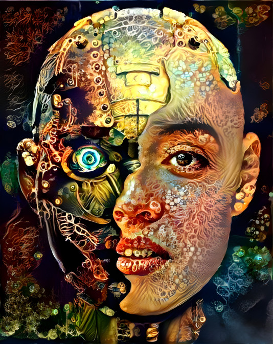 Halfrobot woman