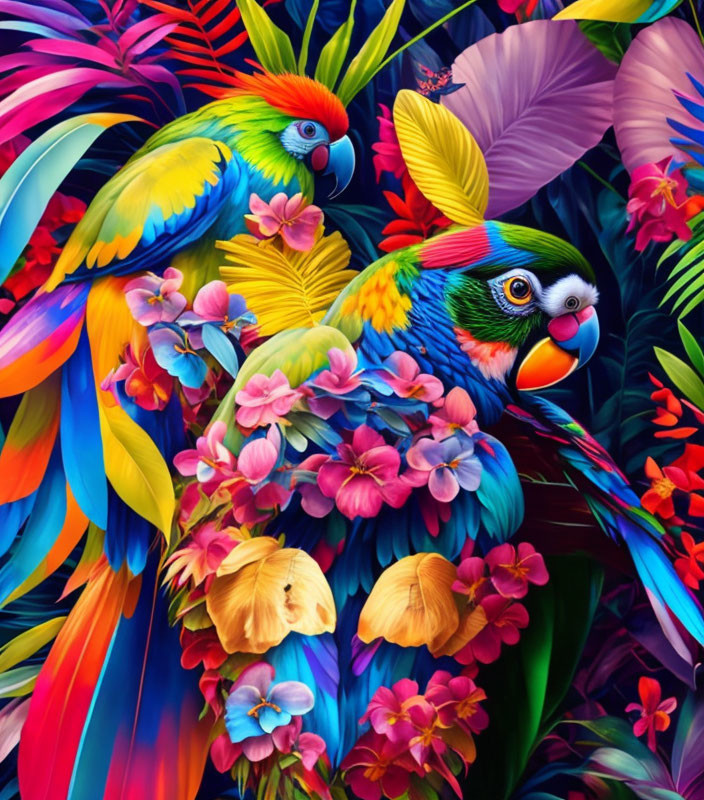 A jungle parrots
