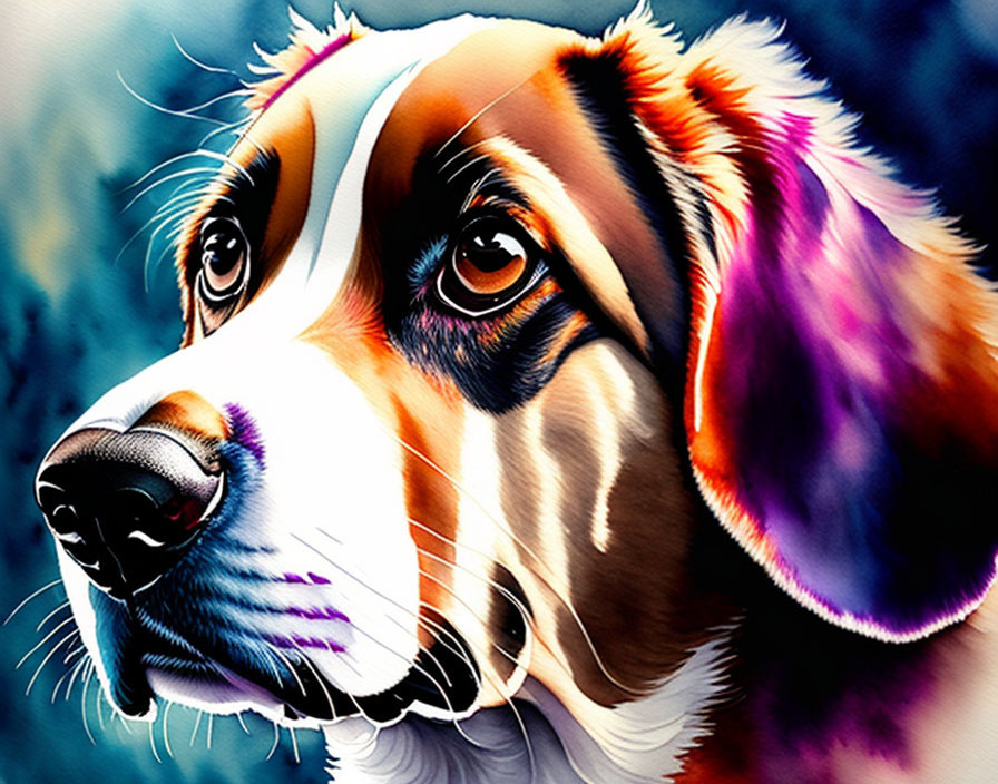 Cute dog watercolor portrait