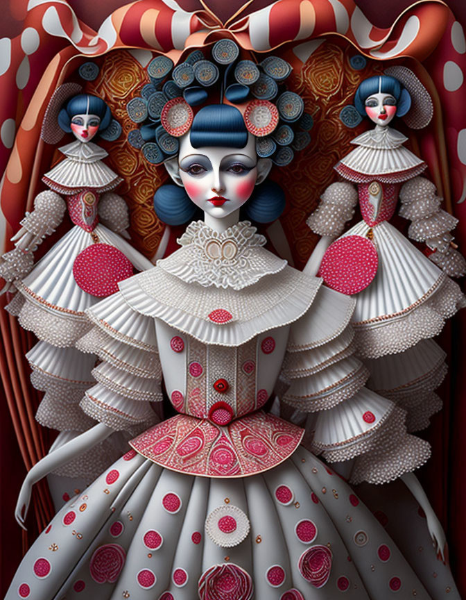 Harlequine dolls