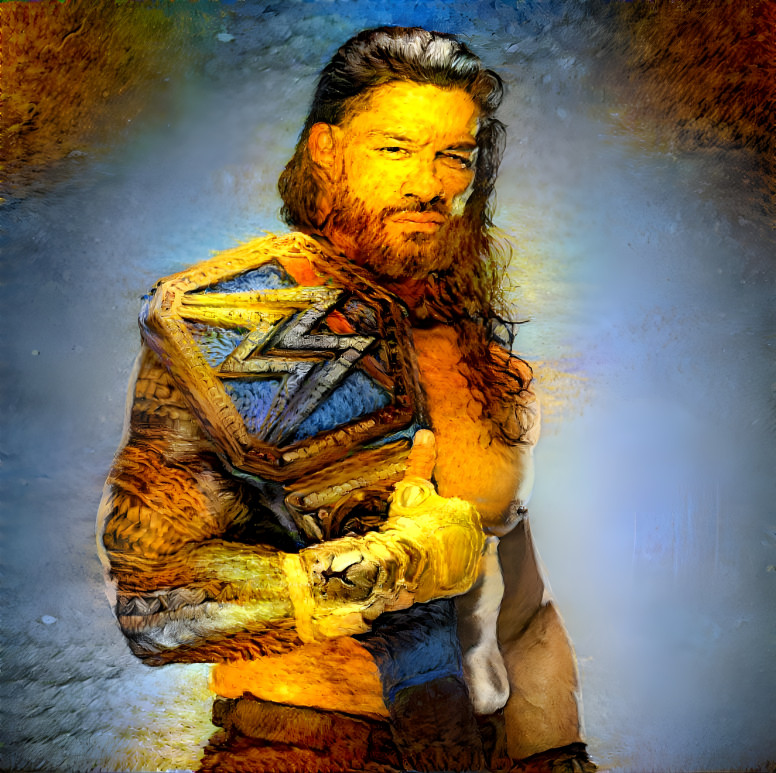 Roman Reigns Draped in Gold