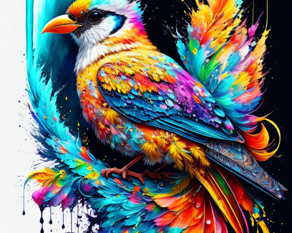 Colorful Bird Artwork with Dynamic Hues