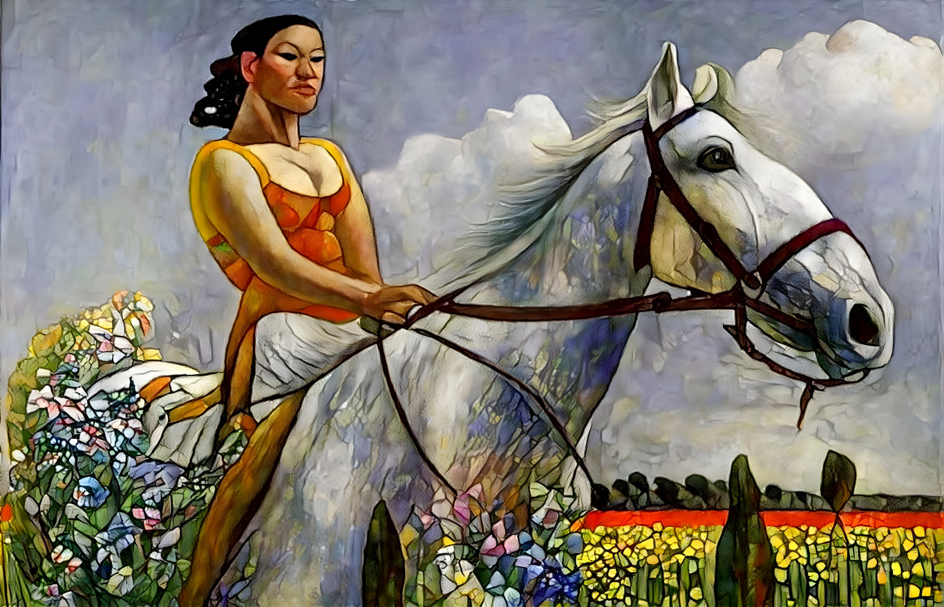 Strong Woman on Horse