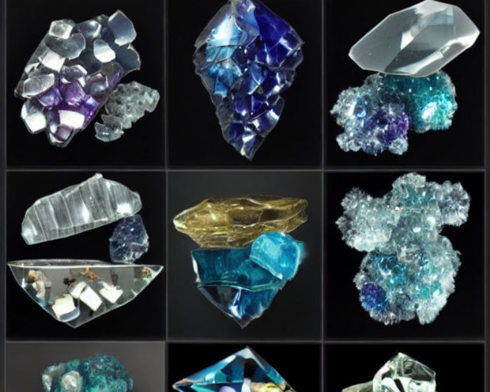 Assorted Crystals and Gemstones with Unique Shapes and Colors