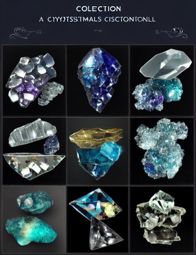 Assorted Crystals and Gemstones with Unique Shapes and Colors