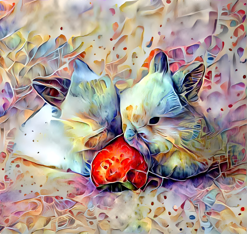 Two rabbits one strawberry 