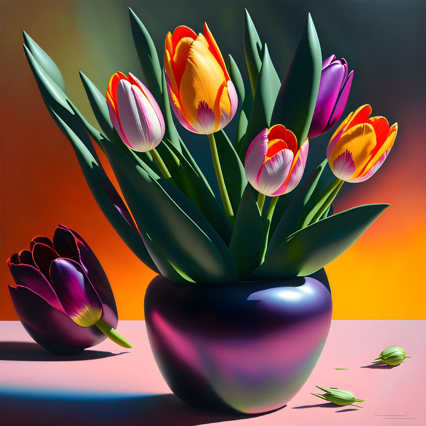 Tulips and buds 