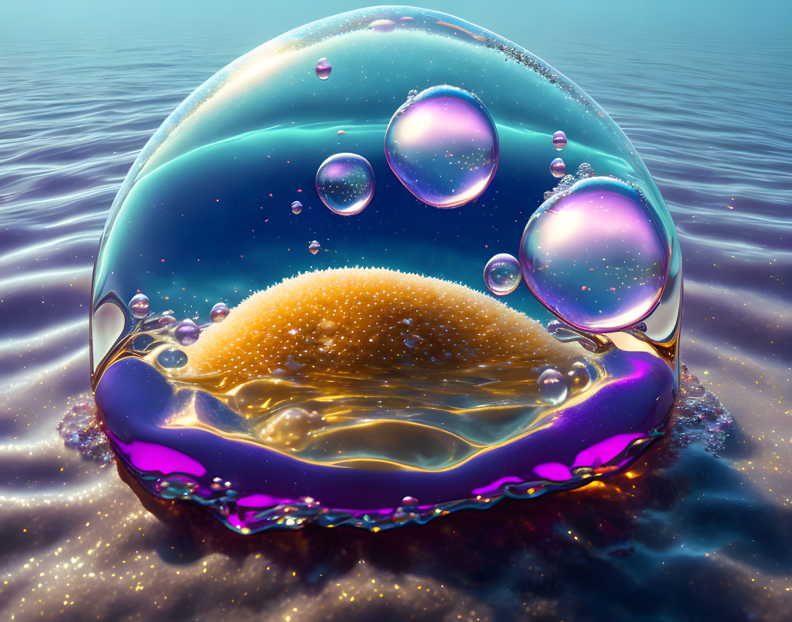 Bubble on a beach