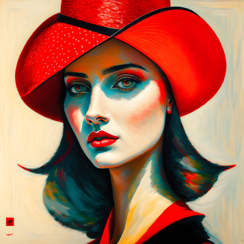 Girl Wearing a Red Hat