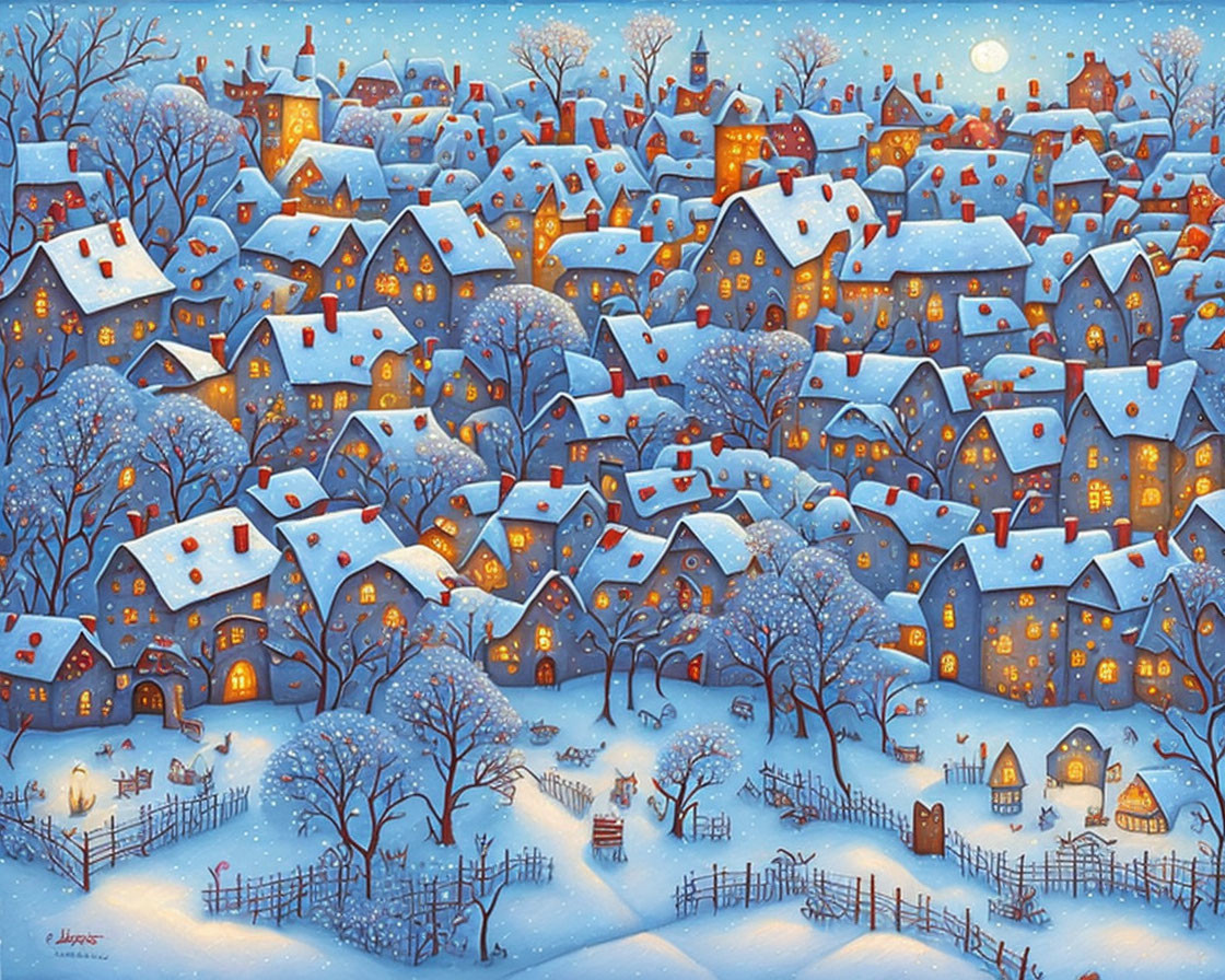 Country village in Winter 