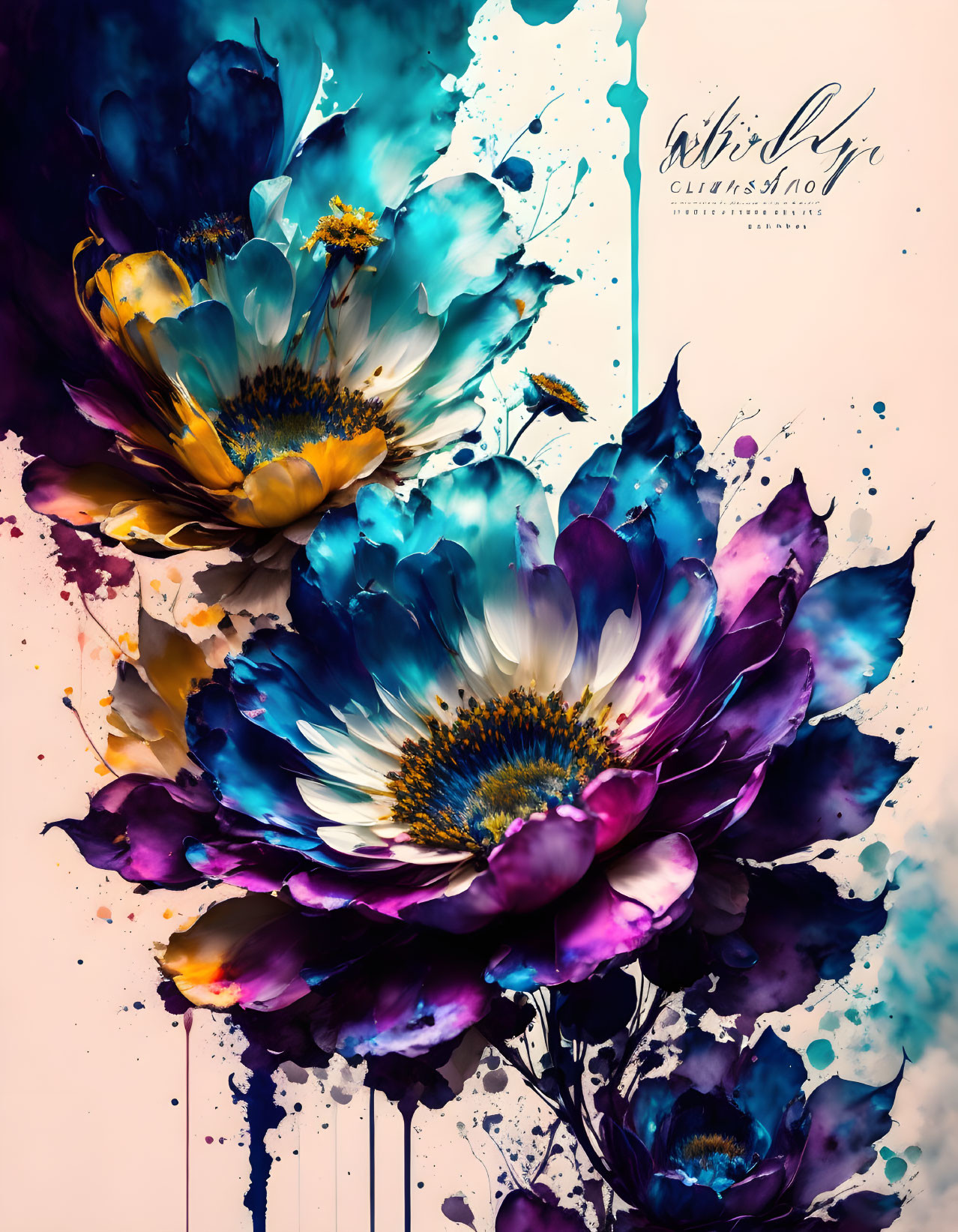 anemones n calligraphy