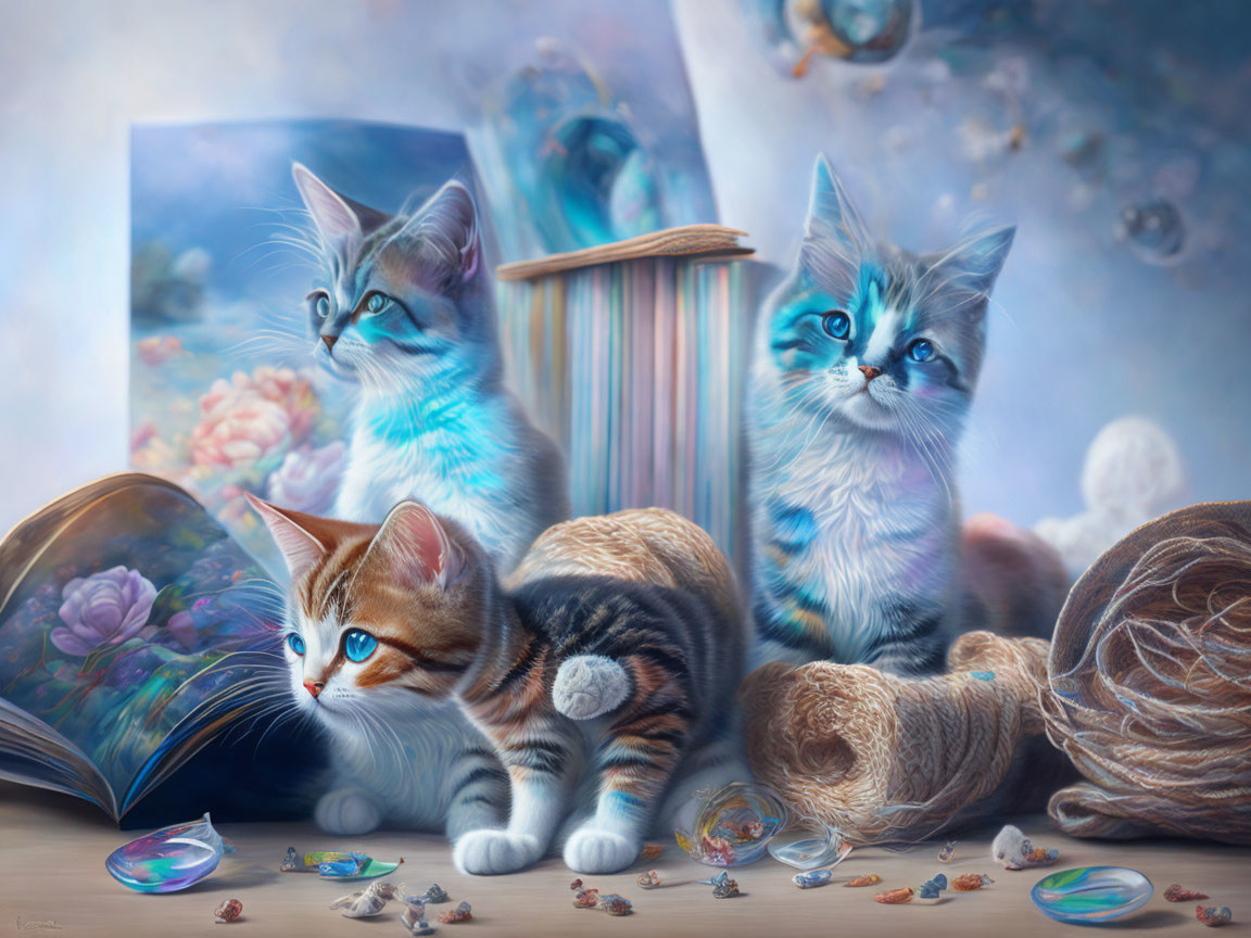 Portrait of little kittens