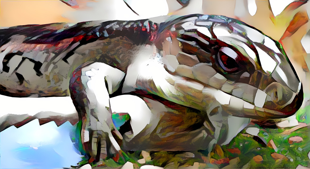 Bluetongue Lizard + Oil Pastel collage