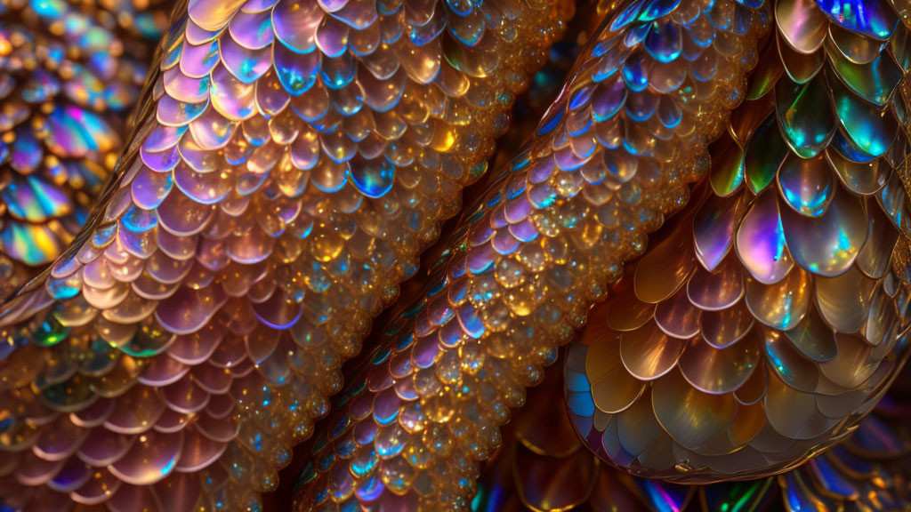 Iridescent Shimmering Scales in Vibrant Colors