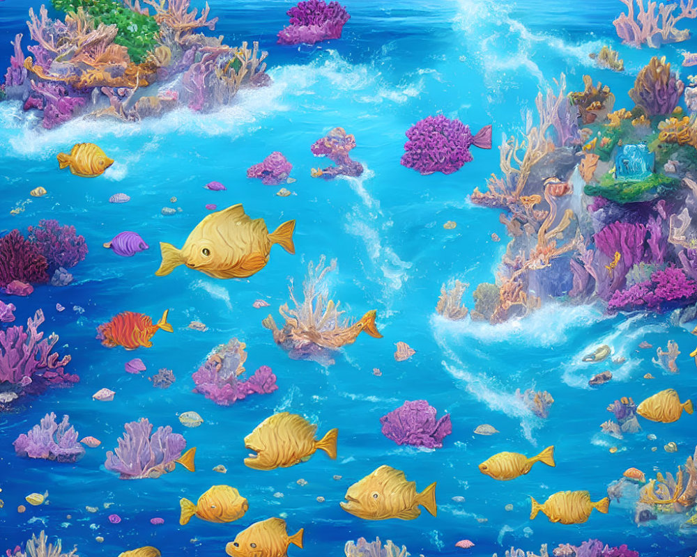Colorful Fish and Coral in Vibrant Underwater Scene
