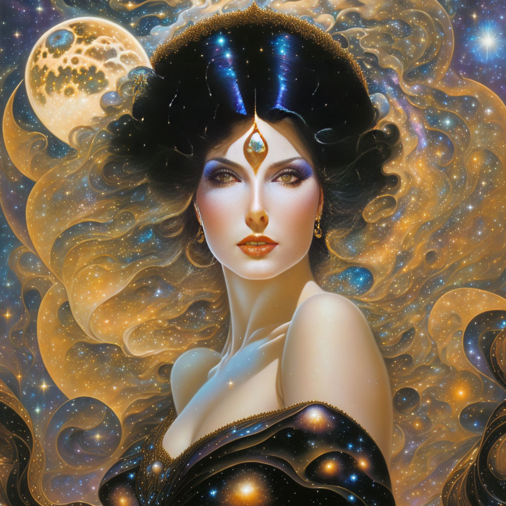Lunar Serenade: Ethereal Moon Goddess