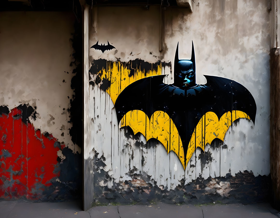 Gotham's Dark Echo: Banksy-esque Batman Stencil