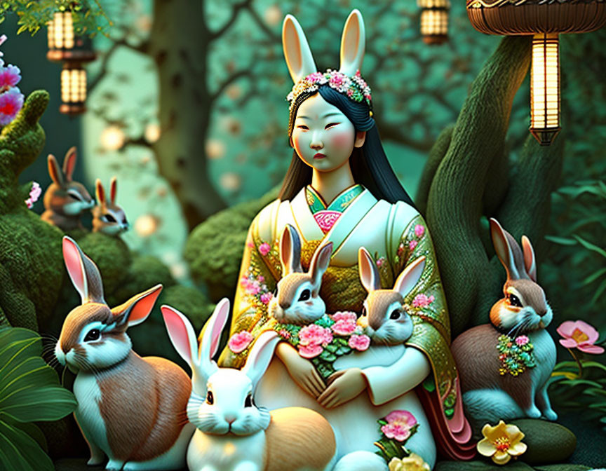 MidAutumn festival Greetings from Bunny Goddess